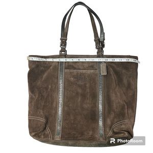 Coach suede brown beaded Tote LIMITED EDITION